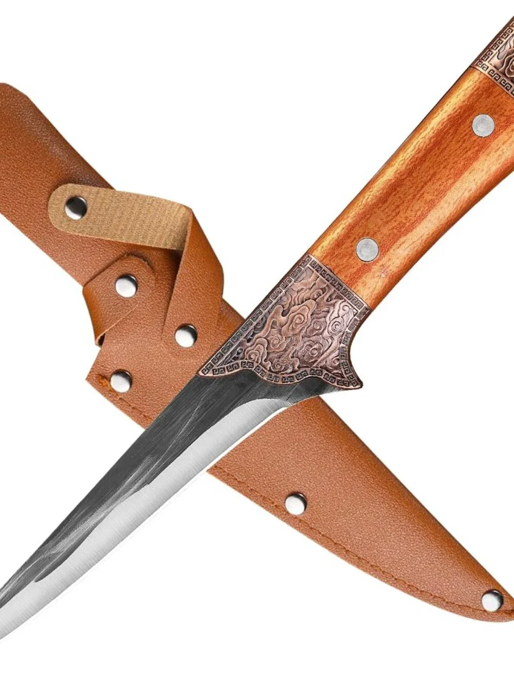 6 Inch Boning Knife - Curved Semi-Stiff Blade for Meat Cutting, Filleting & Debo